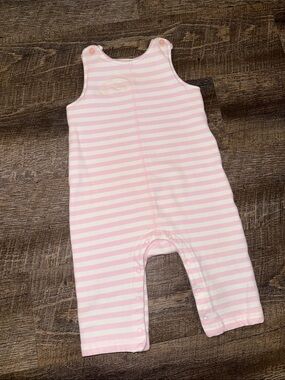 GAP girls size newborn Baby Pink and White Striped Sleeveless Romper